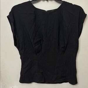 Express Black Fitted Cap Sleeve Blouse